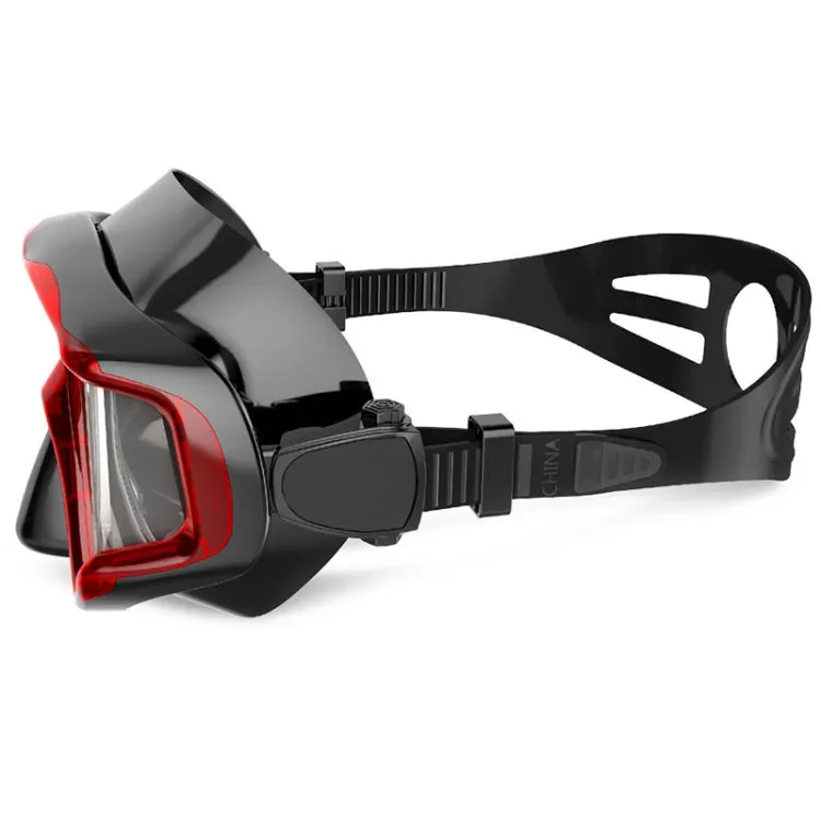 DM600 Silica Gel Diving Mask Swimming Goggles Diving Equipment for Adults (Red   Black)