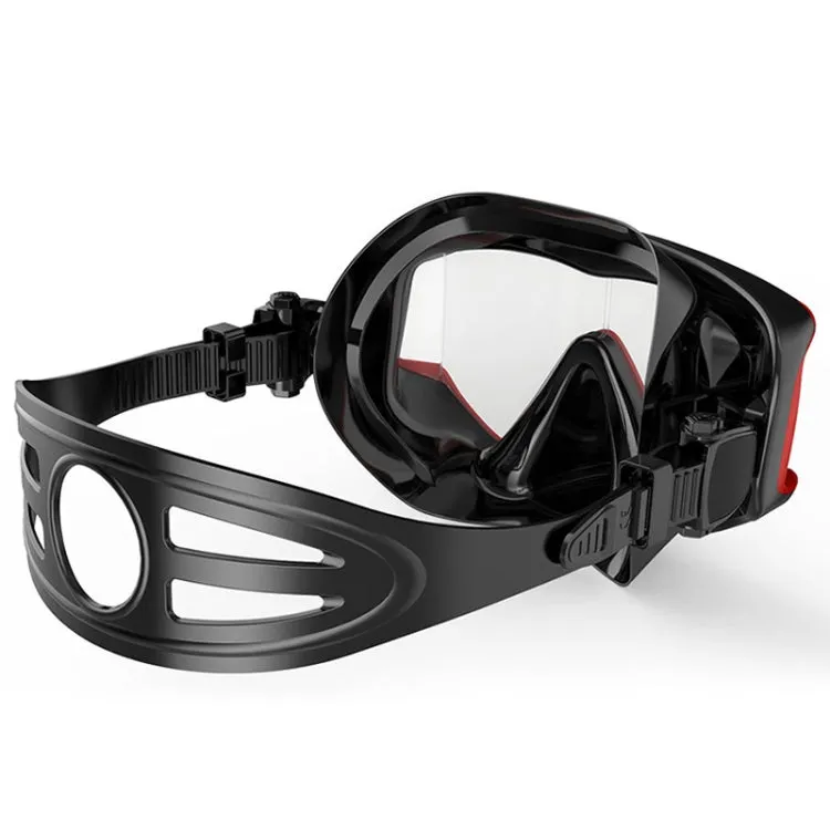 DM600 Silica Gel Diving Mask Swimming Goggles Diving Equipment for Adults (Red   Black)