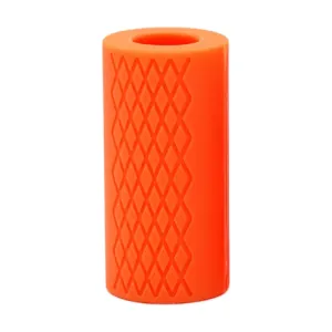 Dumbbell Barbell Grip Silicone Thick Bar Handle(Orange)