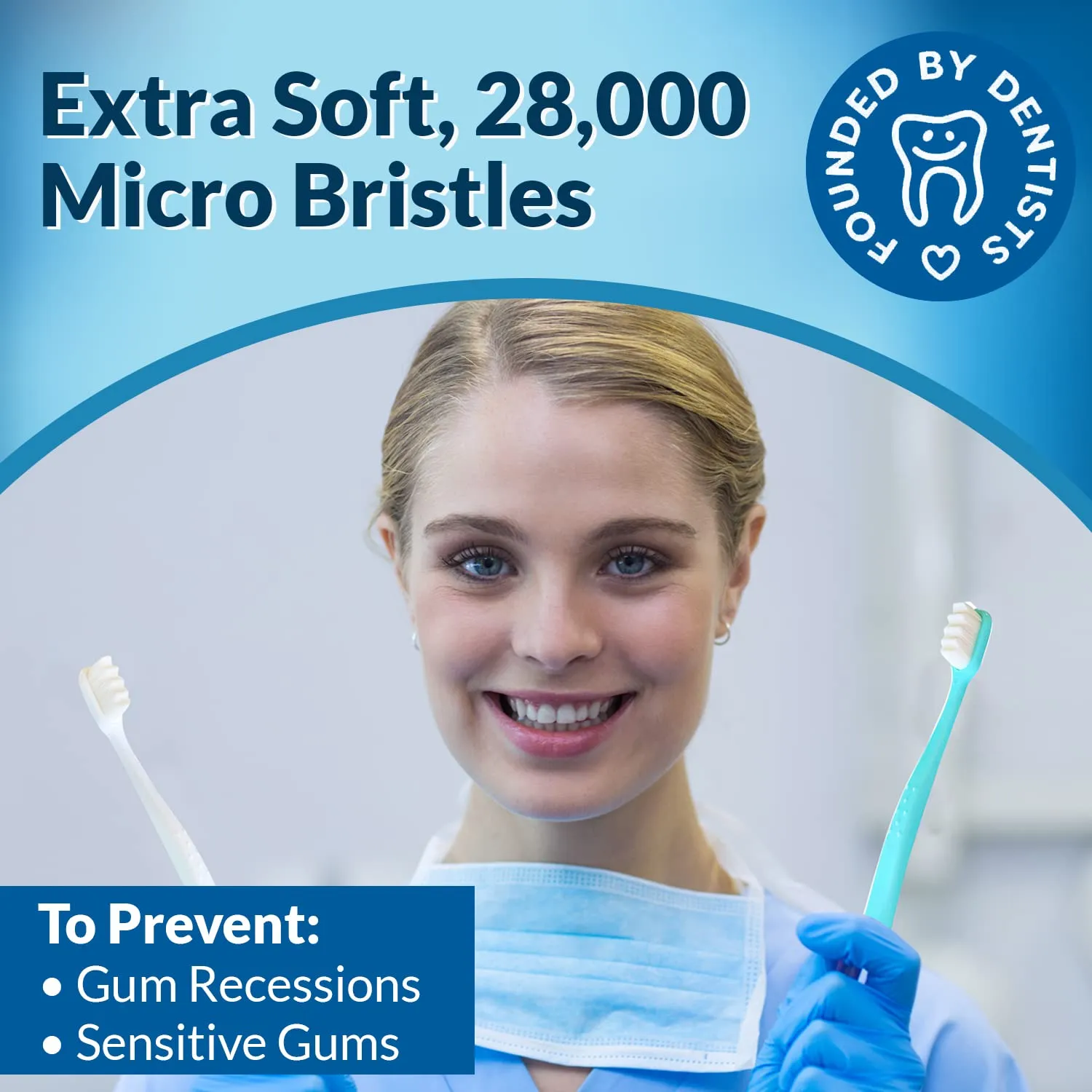 Extra Soft Toothbrush Micro Nano Toothbrush with 20,000 Bristles - 4 Pack