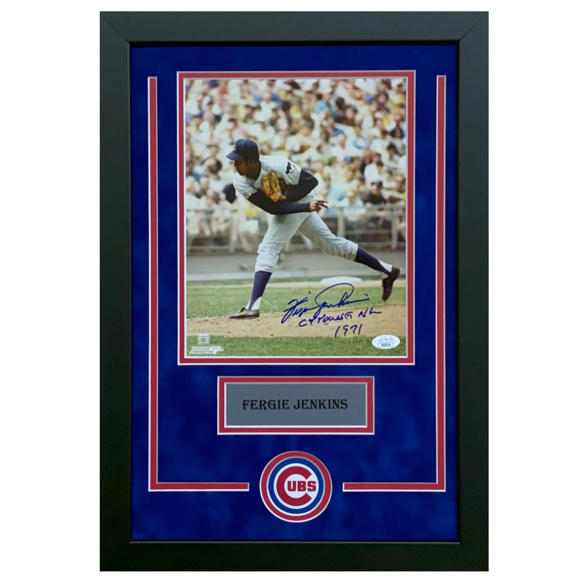 Fergie Jenkins Hand Signed & Framed Chicago Cubs 8x10 Photo (JSA)