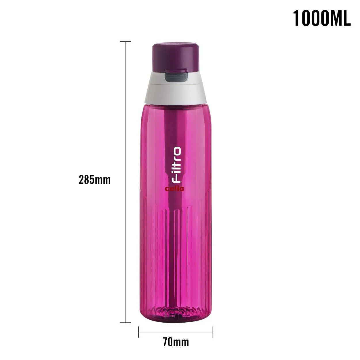 Filtro Water Bottle With Activated Carbon Filter, 1000ml