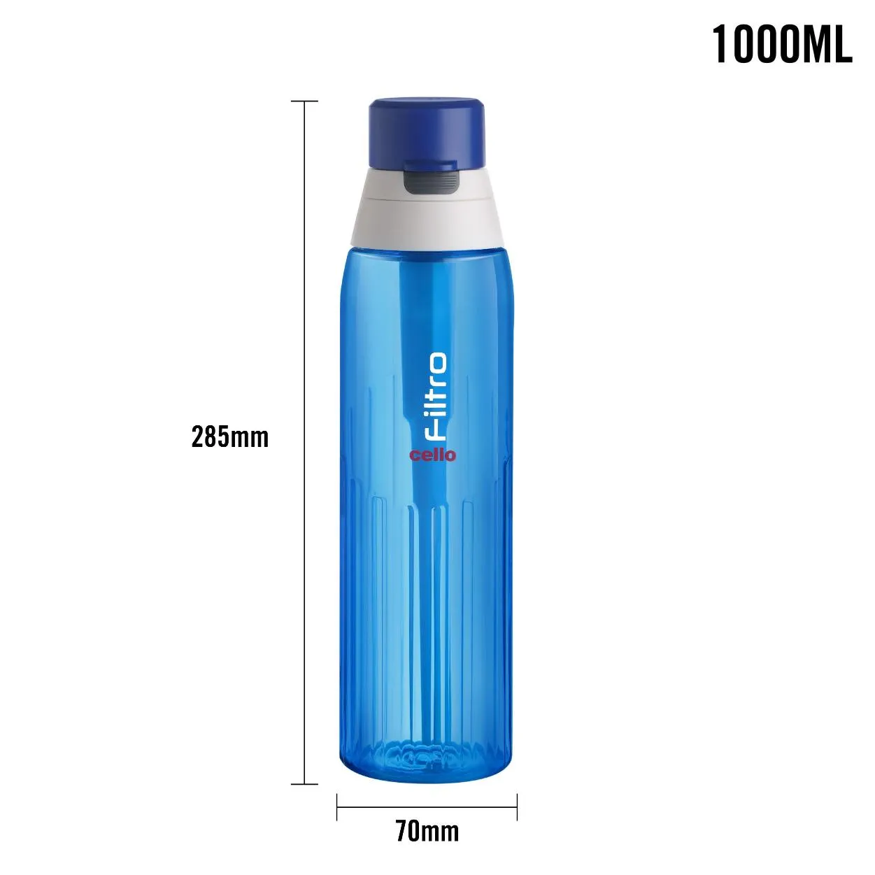 Filtro Water Bottle With Activated Carbon Filter, 1000ml