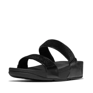 FitFlop Lulu Sequin Slide Sandals - All Black