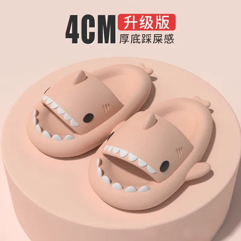 Funny Shark Cartoon Adult's Indoor Slippers Outdoor