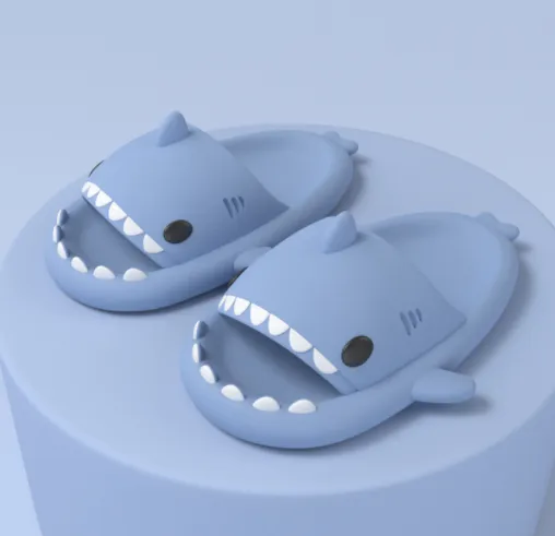 Funny Shark Cartoon Adult's Indoor Slippers Outdoor