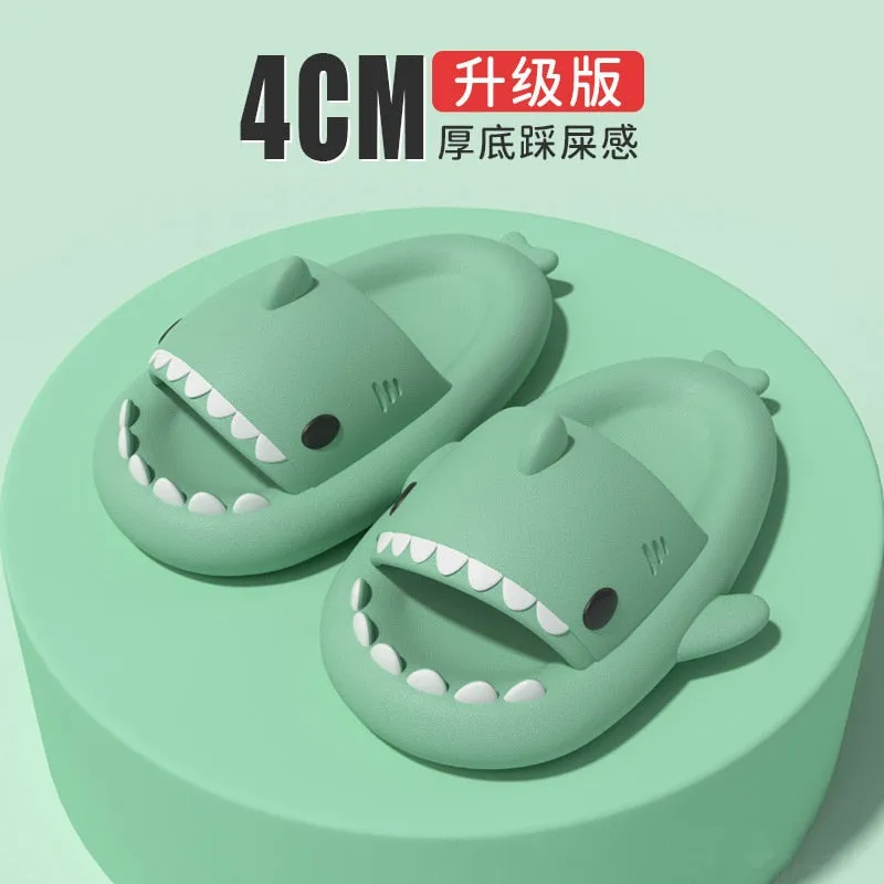 Funny Shark Cartoon Adult's Indoor Slippers Outdoor