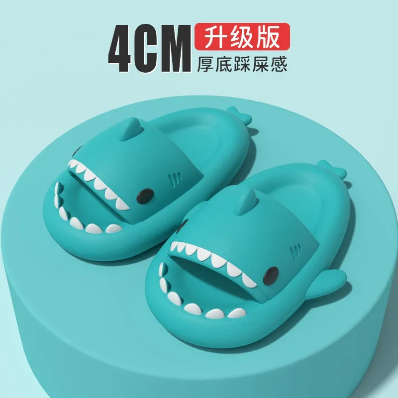 Funny Shark Cartoon Adult's Indoor Slippers Outdoor