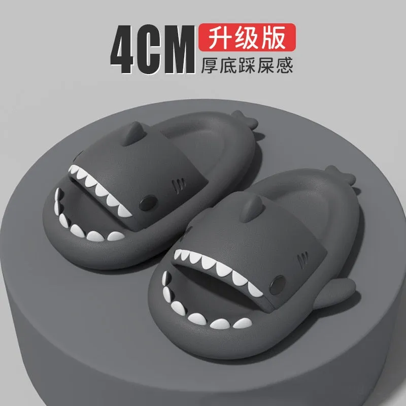 Funny Shark Cartoon Adult's Indoor Slippers Outdoor