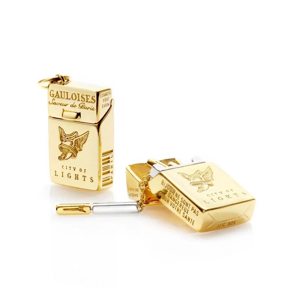 Gauloises Cigarettes Charm France Solid Gold Two-Tone