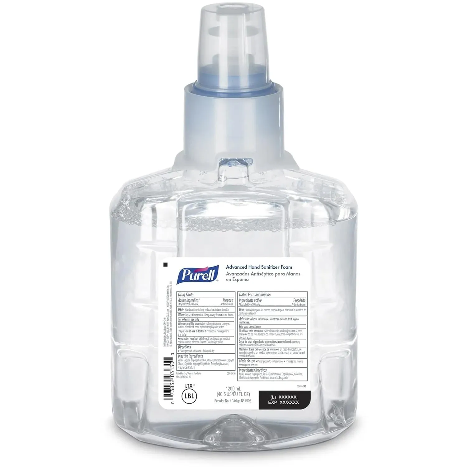 Hand Sanitizer, Foam, Purell LTX-12  Advanced,1905-02,1200ml, Case of 2