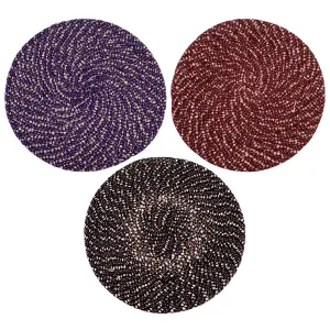 Heart Home Door Mat | Round Shape Feather Door Mat | Cotton Reversible Mat | Door Mat for Kitchen | Door Mat for Home | 16 Inch | Small | Pack of 3 | Multi