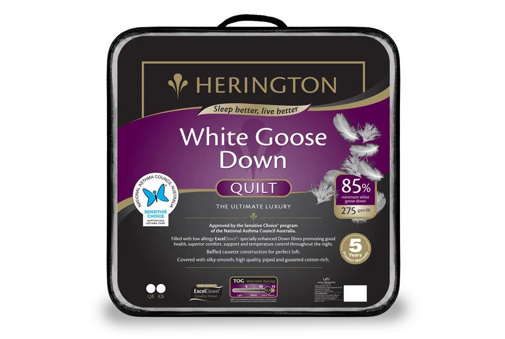 Herington LUXURY WHITE – 85% GOOSE DOWN  QUILT