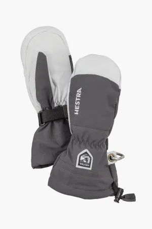 Hestra Army Leather Heli Ski Jr. Mitt - Grey