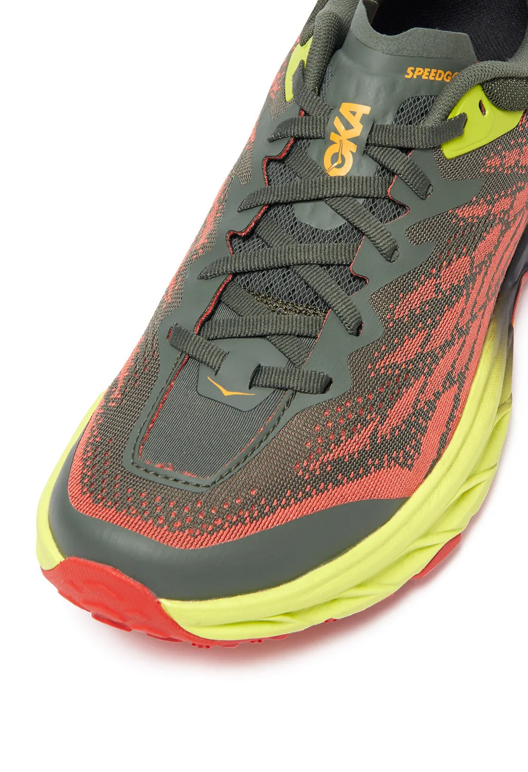 Hoka Speedgoat 5 Men's Trail Shoes - Thyme / Fiesta