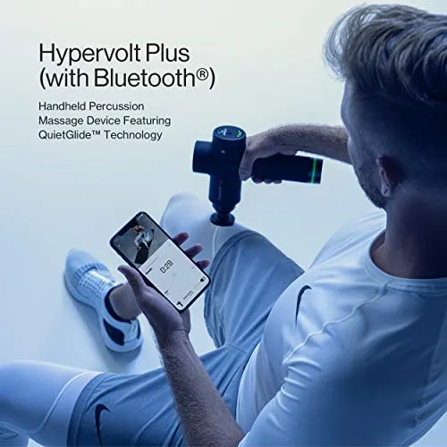 Hypervolt Plus, Featuring Quiet Glide Technology - Handheld Percussion Massage Gun | 3 Speeds, 5 Interchangeable Heads