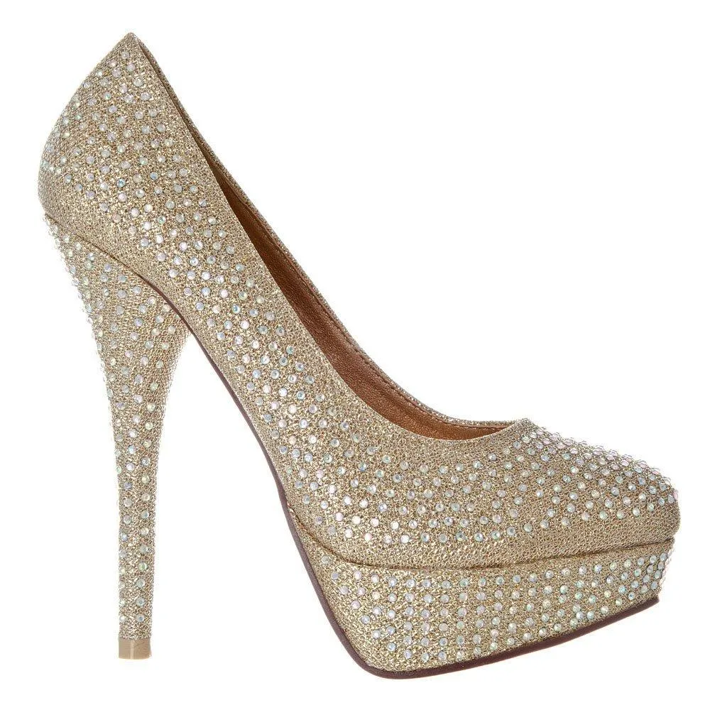 Jenika Round Toe High Heel Concealed Platform Court Shoe