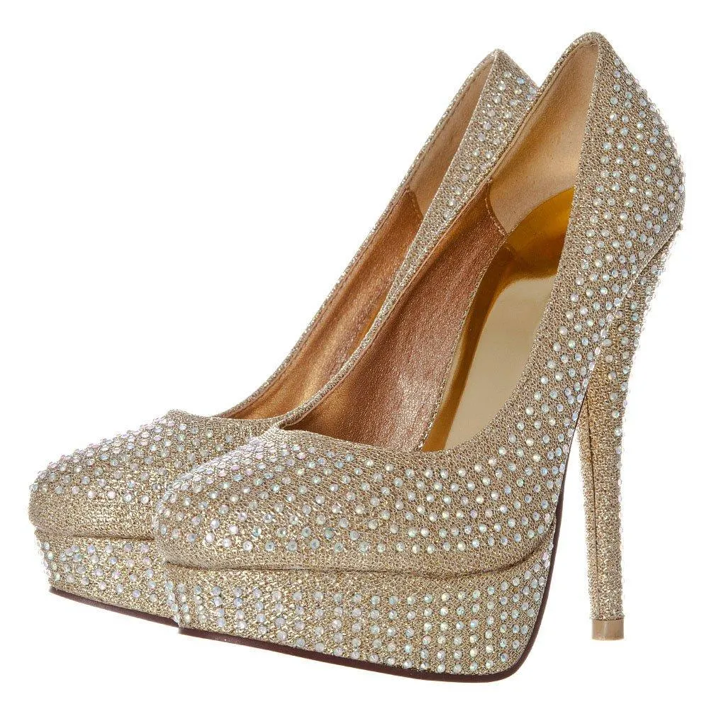 Jenika Round Toe High Heel Concealed Platform Court Shoe