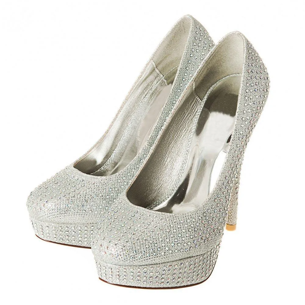 Jenika Round Toe High Heel Concealed Platform Court Shoe