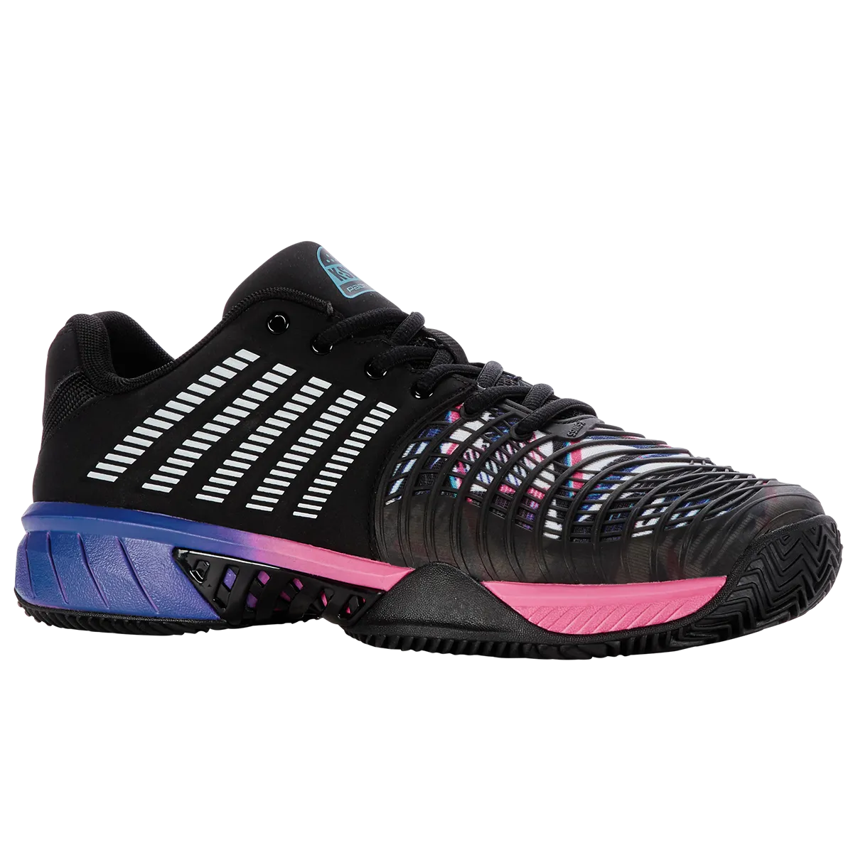 K-Swiss Men's Express Light 3 HB Padel Shoes Black Blue Neon Pink