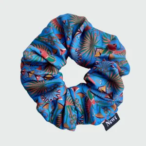 Khepri Print Cornflower Blue Hair Scrunchie