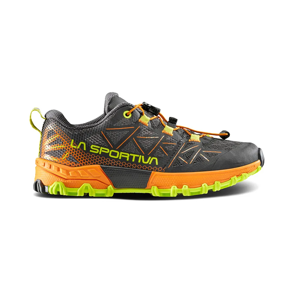 Kid's La Sportiva Bushido II JR Color: Carbon / Hawaiian Sun