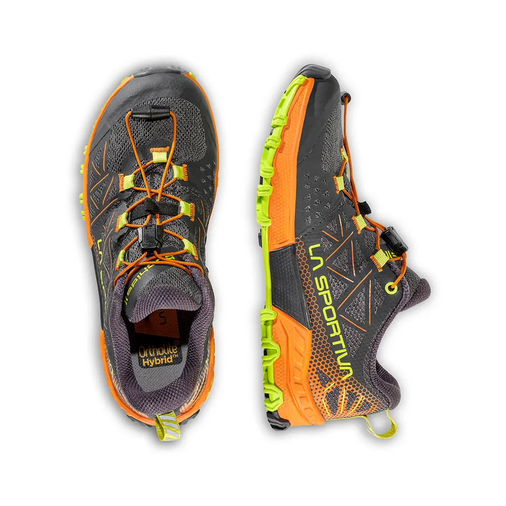 Kid's La Sportiva Bushido II JR Color: Carbon / Hawaiian Sun