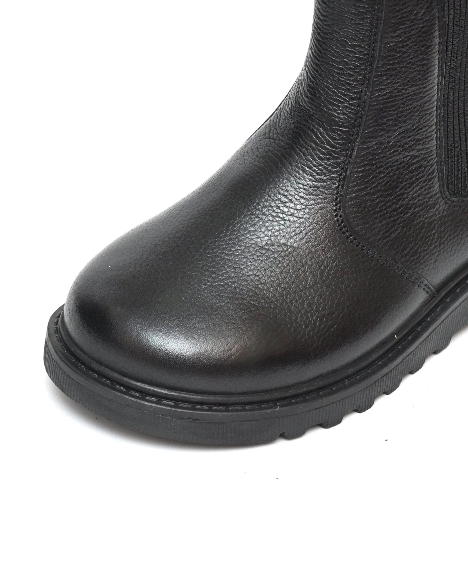 LILY - Girls' Black Leather Ankle Boots