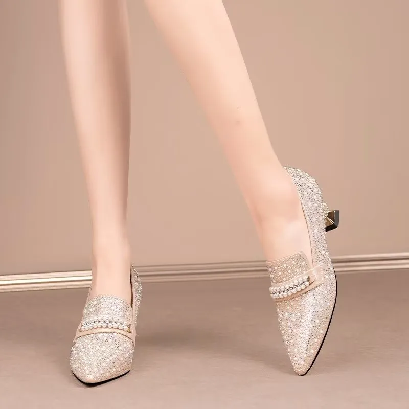 LuxeLeather Exotic Texture Slip-On Heels