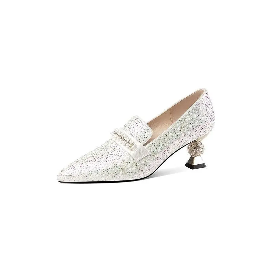 LuxeLeather Exotic Texture Slip-On Heels