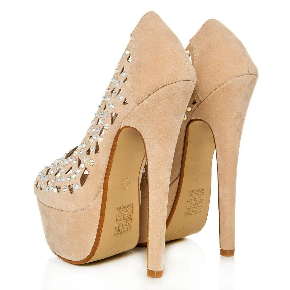 Lvy Peep Toe Platform Stiletto High Heel Court Shoe