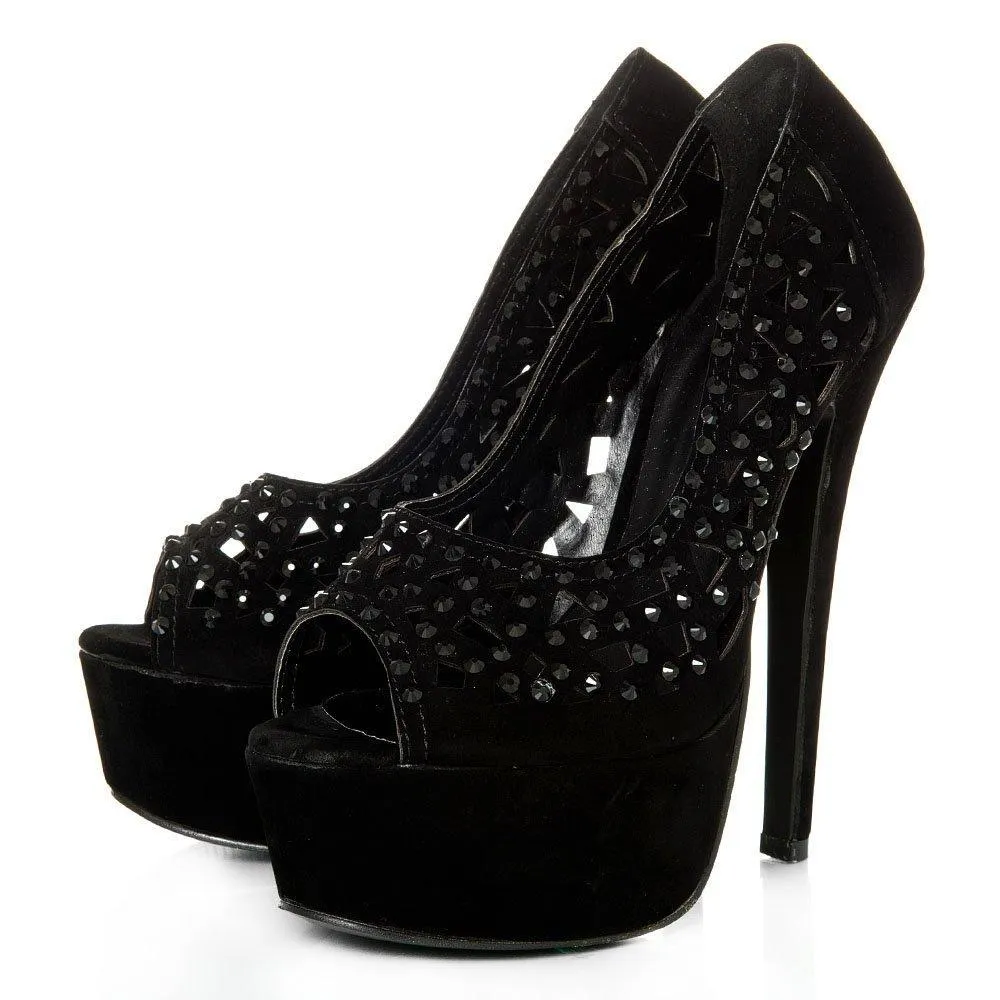 Lvy Peep Toe Platform Stiletto High Heel Court Shoe