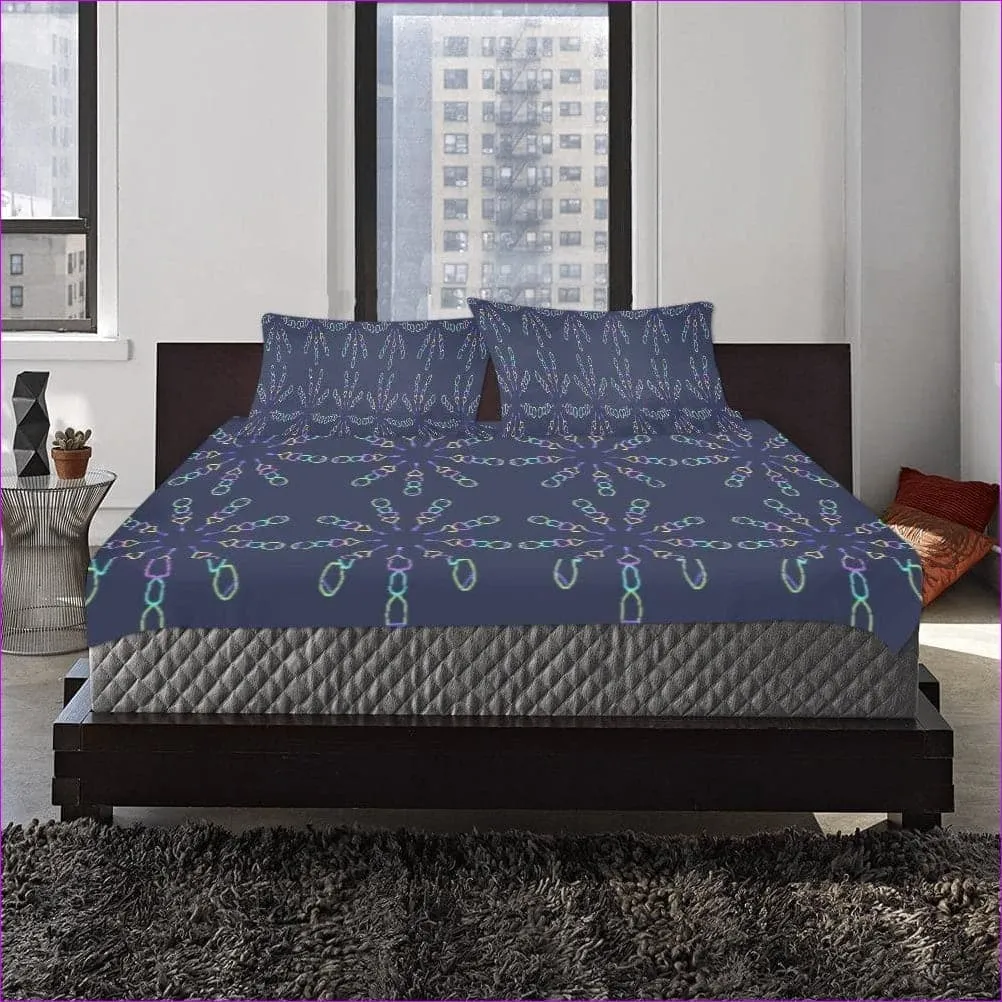 Mandala 3-Piece Bedding Set (1 Duvet Cover 86"x70"; 2 Pillowcases 20"x30")(One Side)