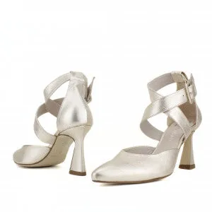 Marian Pointed Court Shoe with Cross Over Strap