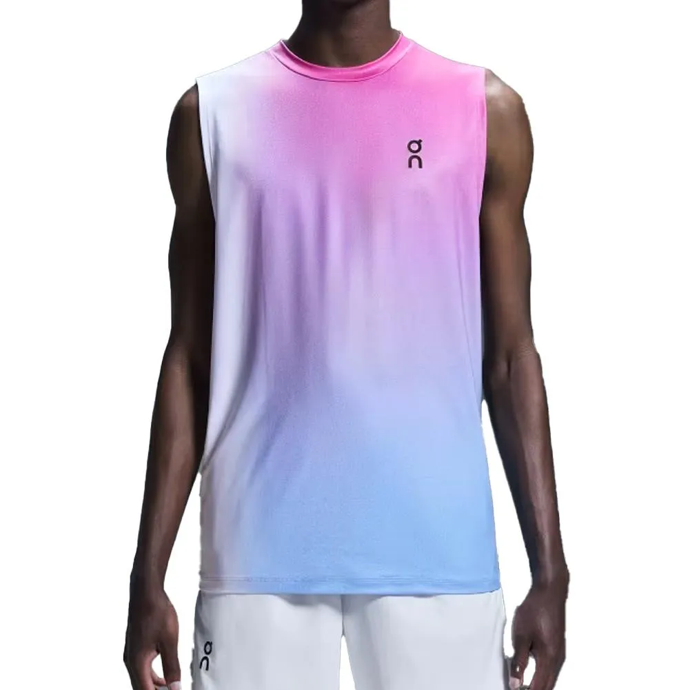 Men`s Court Tennis Tank White and Pink