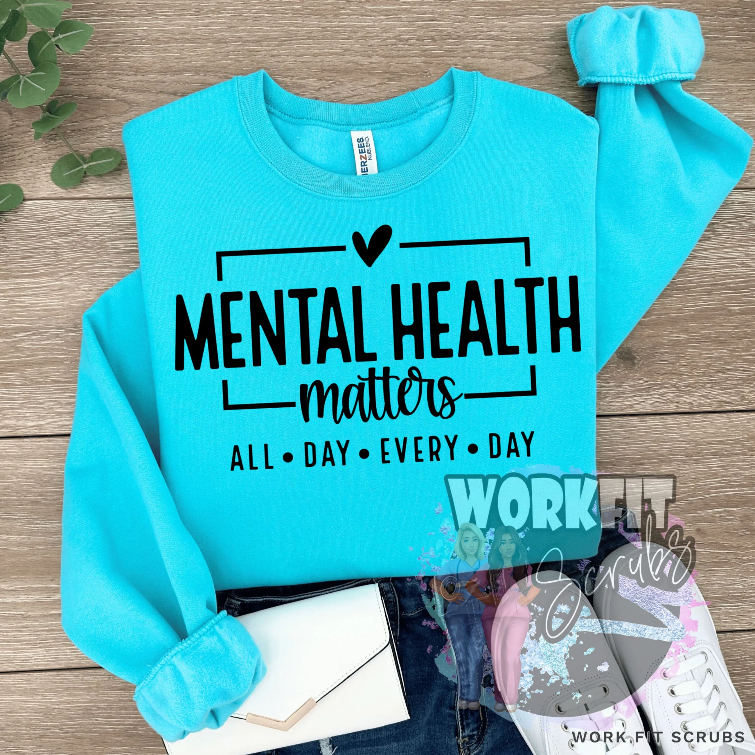 Mental Health- All Day Every Day Crewneck