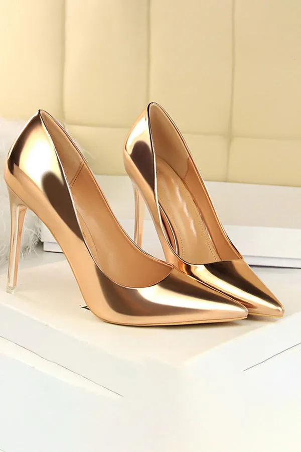 Minimalist Point Toe Stiletto Heeled Court Pumps