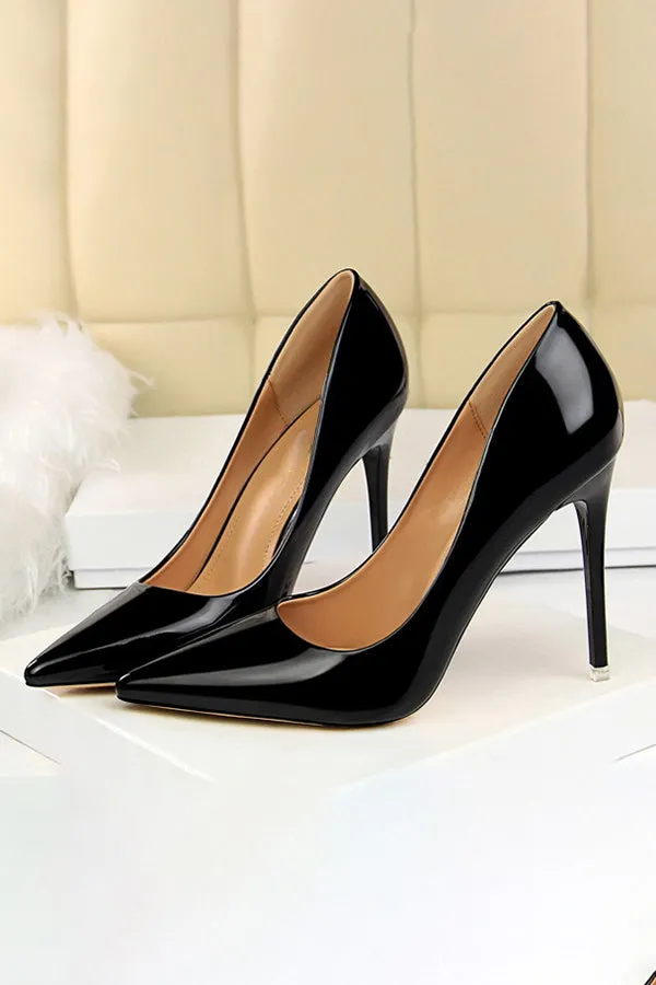 Minimalist Point Toe Stiletto Heeled Court Pumps