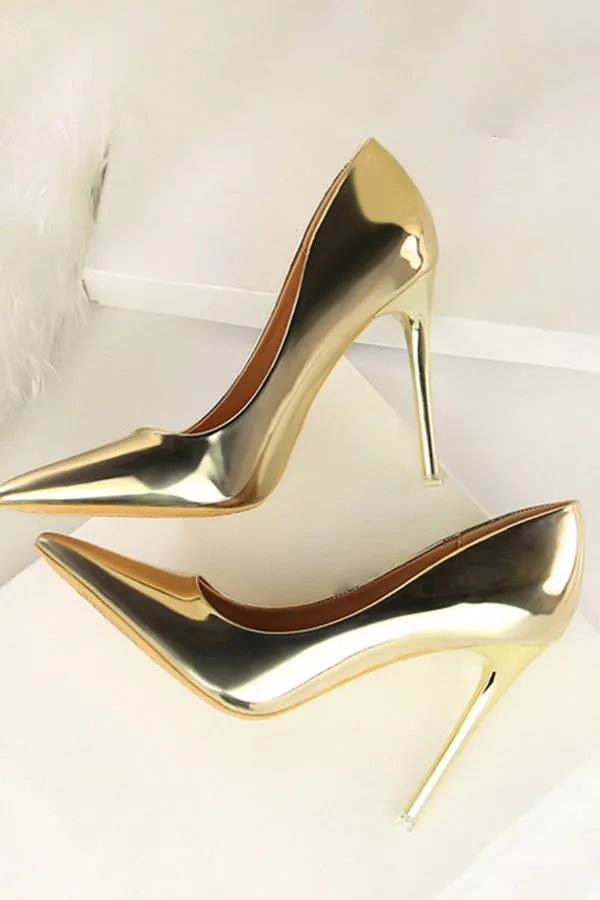 Minimalist Point Toe Stiletto Heeled Court Pumps