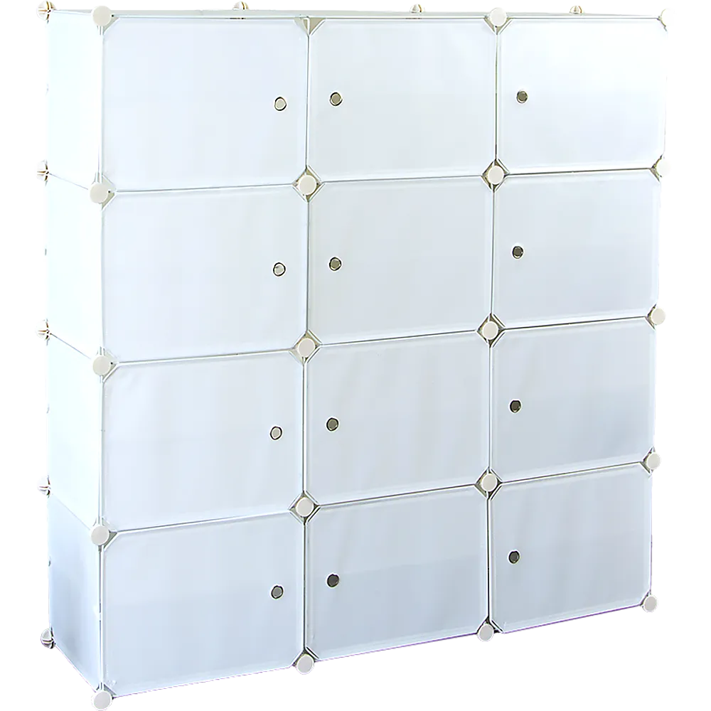 Modular 3-Column 8-Row DIY Shoe Cabinet Rack, White