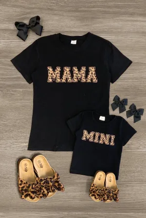 Mom & Me - "Mama & Mini" Black Leopard Top