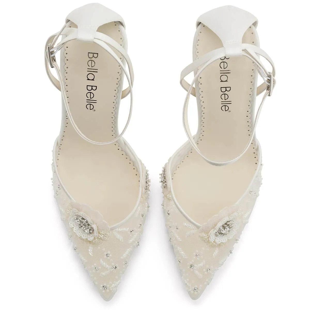 Norah Ivory - Flower Shoes With Sequined Petals