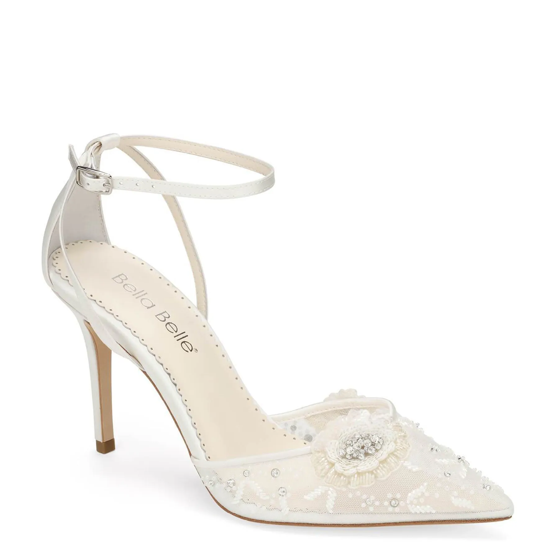 Norah Ivory - Flower Shoes With Sequined Petals