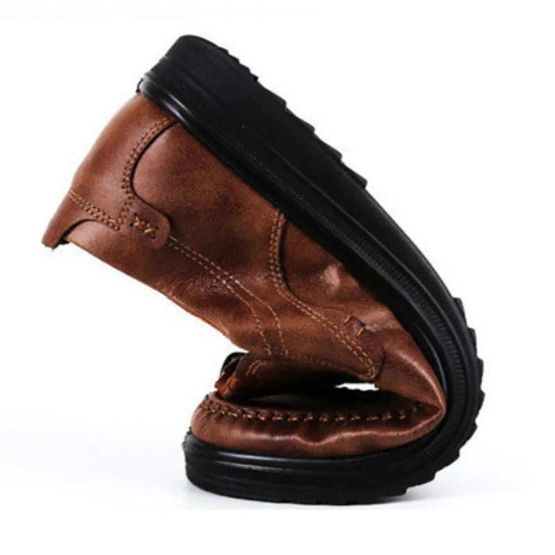 OCW Orthopedic Men Shoes Leather Breathable Moccasins Soft Low-top Loafers