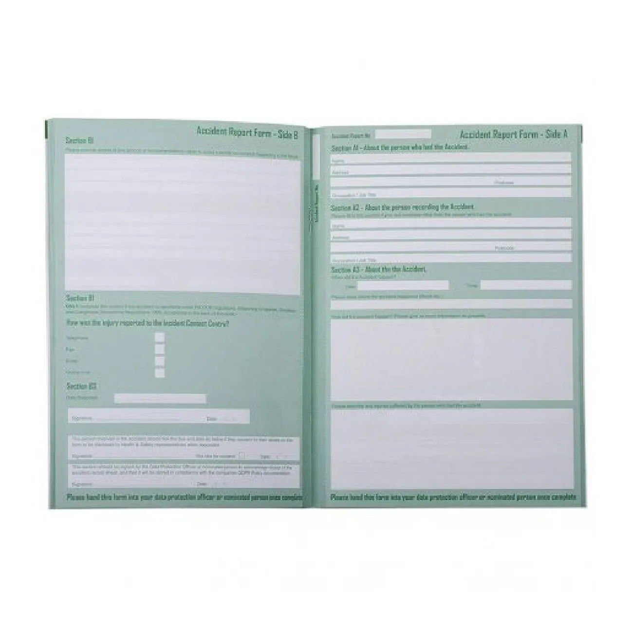 Official A5 Accident Injury Report Book 20 Pages