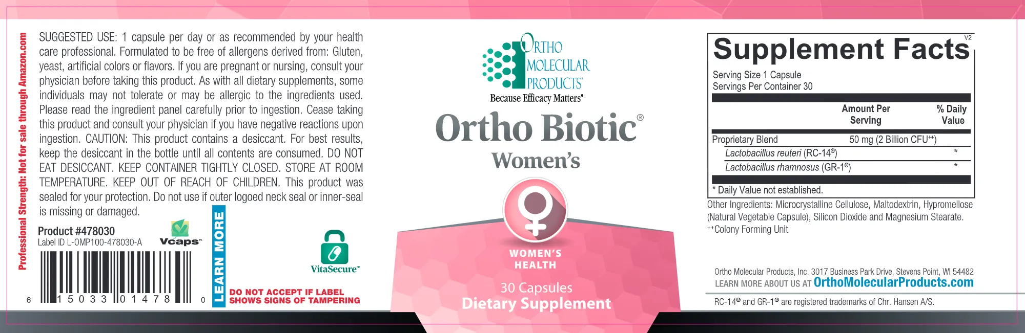 Ortho Biotic Women's 30 caps (Alternative to HMF Women's Daily)