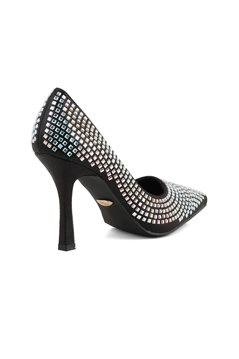 Party Wear Court Shoes I44404-Black