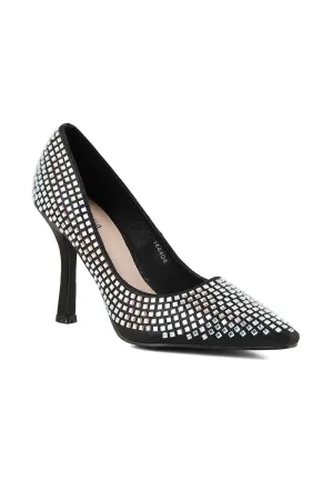 Party Wear Court Shoes I44404-Black