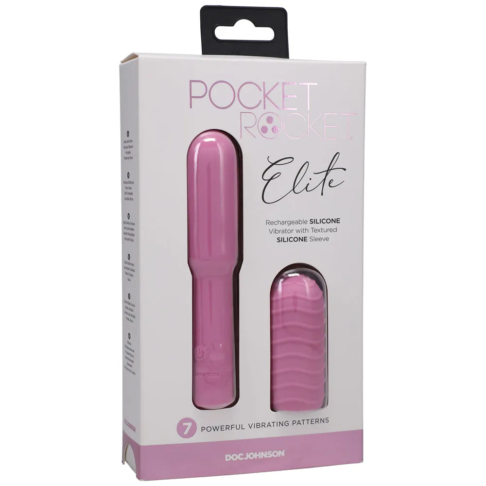 Pocket Rocket Elite Rechargeable Bullet With Removable Sleeve Pink