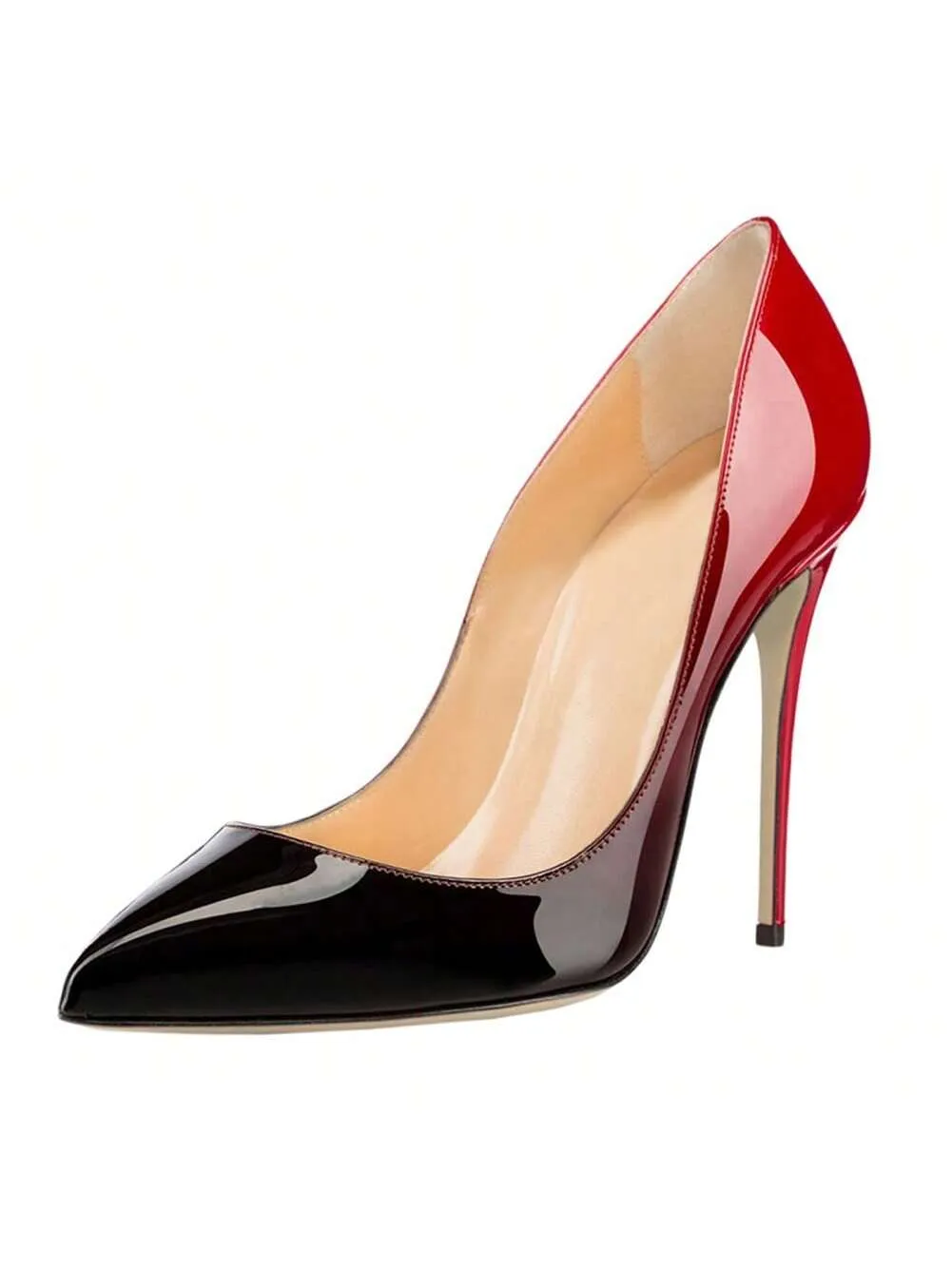 Pointy Toe Patent Leather Animal Print High Heel Pumps